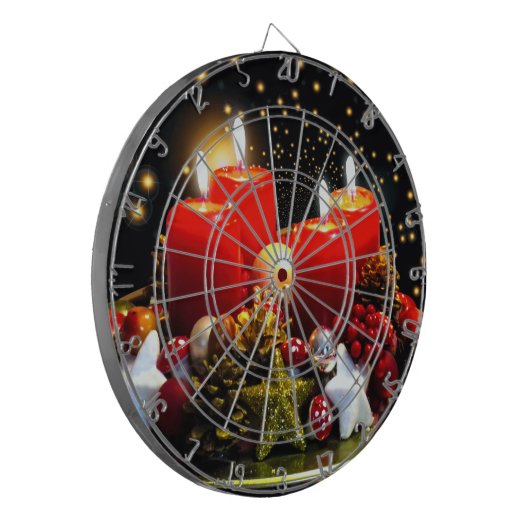 Weihnachtskerzendekor Dartscheibe (Vorderseite Links)