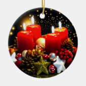 Weihnachtskerzendekor Keramik Ornament (Vorne)
