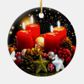 Weihnachtskerzendekor Keramik Ornament (Hinten)