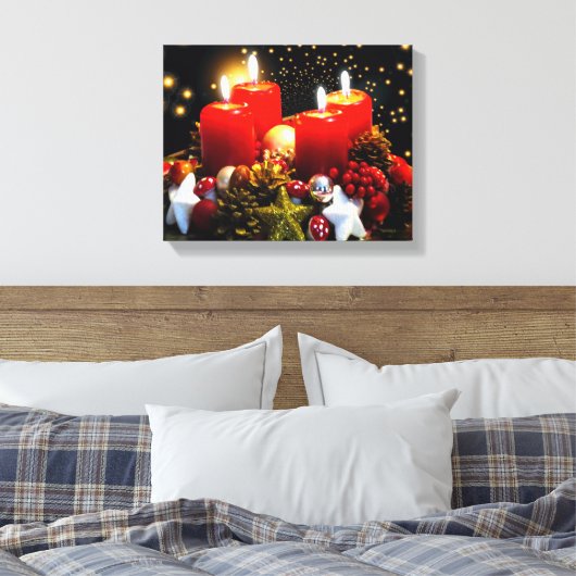 Weihnachtskerzendekor Leinwanddruck (Insitu (Schlafzimmer))