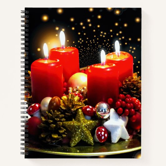 Weihnachtskerzendekor Notizblock (Vorderseite)