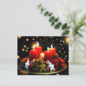 Weihnachtskerzendekor Postkarte (Stehend Vorderseite)