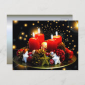 Weihnachtskerzendekor Postkarte (Vorne/Hinten)