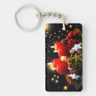 Weihnachtskerzendekor Schlüsselanhänger