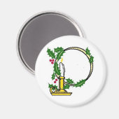 Weihnachtskerzendesign Magnet (Vorderseite/Rückseite)