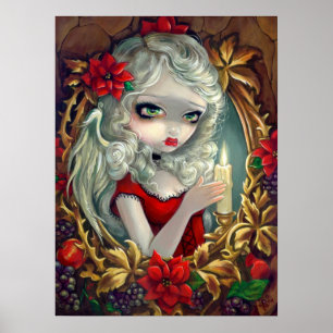 Weihnachtskerzenengel feenhafter Kunst-Druck Poster