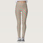 Weihnachtskerzengestreift Leggings (Vorderseite)