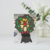 Weihnachtskerzenhalter Postkarte (Stehend Vorderseite)