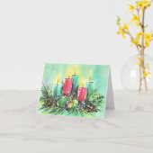 Weihnachtskerzenkarte Karte (Gelbe Blume)