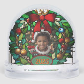 Weihnachtskerzenleuchte Imitate aus festem Glas Schneekugeln (Rückseite)