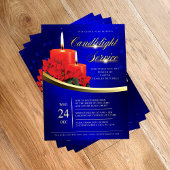 Weihnachtskerzenlicht Weihnachtsstern Blau Kirche Flyer