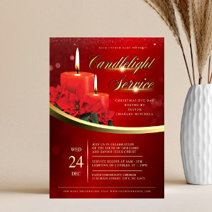 Weihnachtskerzenlicht Weihnachtsstern Rot Kirche Flyer