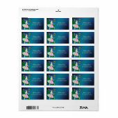 Weihnachtskerzenmädchen irisierender Glitzer Adressaufkleber (Vorne)