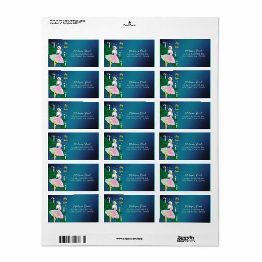 Weihnachtskerzenmädchen irisierender Glitzer Adressaufkleber (Vorne)