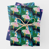 Weihnachtskerzenmädchen irisierender Glitzer Geschenkpapier Set (Beispiel)