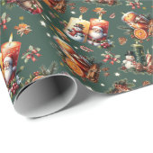 Weihnachtskerzenmuster Geschenkpapier (Rolleneckpunkt)