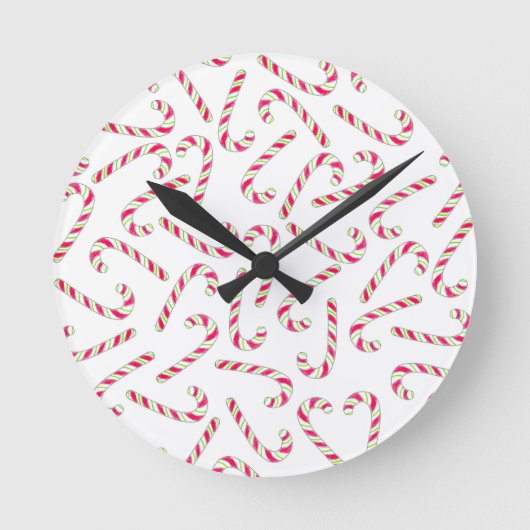 Weihnachtskerzenmuster Runde Wanduhr (Vorderseite)