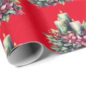 Weihnachtskerzenpapier Geschenkpapier (Rolleneckpunkt)