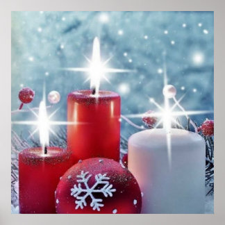 Weihnachtskerzenplakat Poster
