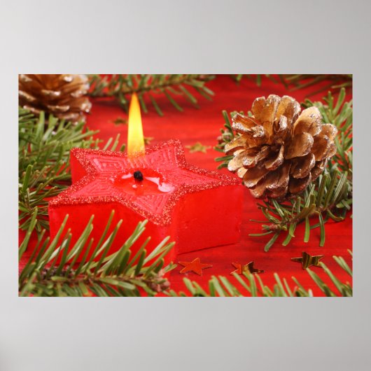 Weihnachtskerzenplakat Poster (Vorne)