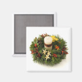 Weihnachtskerzenringmagnet Magnet (Vorderseite/Rückseite)