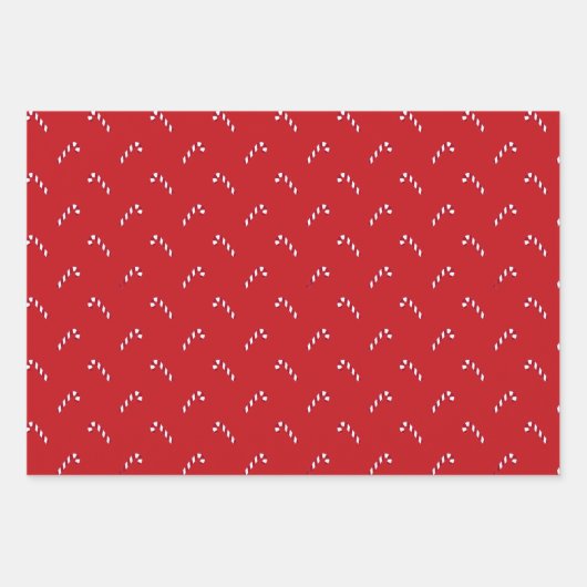 Weihnachtskerzenrot niedliches modernes Muster Geschenkpapier Set (Vorderseite)