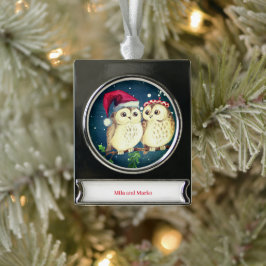 Weihnachtskeule in der Liebe süß Banner-Ornament Silber