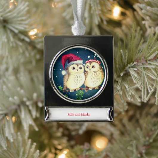 Weihnachtskeule in der Liebe süß Banner-Ornament Silber (Baum)