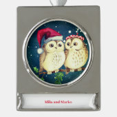 Weihnachtskeule in der Liebe süß Banner-Ornament Silber (Vorderseite)