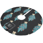 Weihnachtskhalk Doodles Tree Family Ursprünglich Polyester Weihnachtsbaumdecke (Schrägansicht)