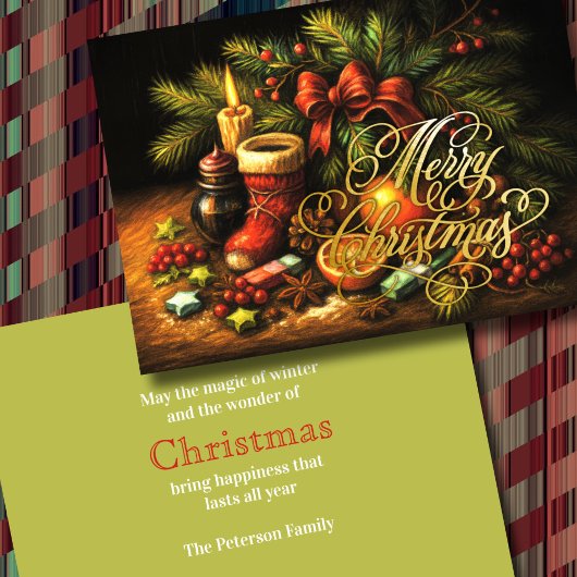 Weihnachtskhalk Zeichne Stillleben Feiertagskarte