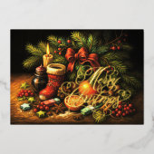 Weihnachtskhalk Zeichne Stillleben Folien Feiertagskarte (Vorderseite)