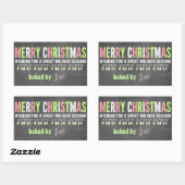 Weihnachtskhalkboard Baked Goods Labels Rechteckiger Aufkleber (Blatt)