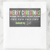 Weihnachtskhalkboard Baked Goods Labels Rechteckiger Aufkleber (Tasche)