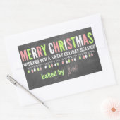 Weihnachtskhalkboard Baked Goods Labels Rechteckiger Aufkleber (Umschlag)