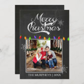 Weihnachtskhalkboard Foto Grußkarte Feiertagskarte (Vorne/Hinten)
