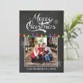 Weihnachtskhalkboard Foto Grußkarte Feiertagskarte (Stehend Vorderseite)