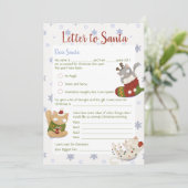 Weihnachtskids-Brief an die Weihnachtskarte Einladung (Stehend Vorderseite)