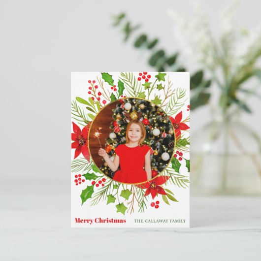 Weihnachtskids-Foto Feiertagspostkarte (Stehend Vorderseite)