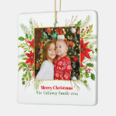 Weihnachtskids-Foto Keramikornament (Links)