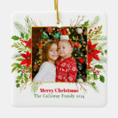 Weihnachtskids-Foto Keramikornament (Vorderseite)