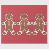Weihnachtskids Gingerbrot Junge Niedliches Wrappin Geschenkpapier (Flach)