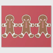 Weihnachtskids Gingerbrot Junge Niedliches Wrappin Geschenkpapier (Flach)