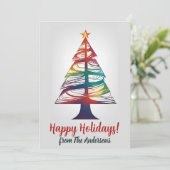 Weihnachtskiefer 13, Frohe Weihnachten, Grußkarte Einladung (Stehend Vorderseite)