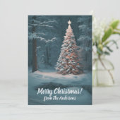 Weihnachtskiefer 14, Frohe Weihnachten, Grußkarte Einladung (Stehend Vorderseite)