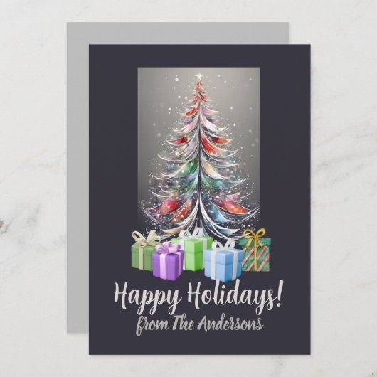 Weihnachtskiefer 14 Frohe Weihnachten, Grußkarte Einladung (Vorne/Hinten)