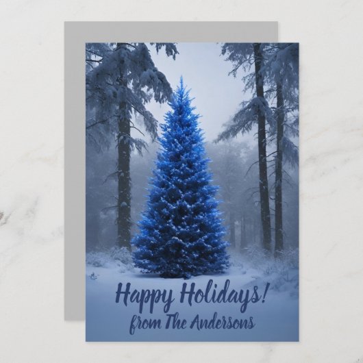 Weihnachtskiefer 54 Happy Holidays, Grußkarte Einladung (Vorne/Hinten)