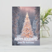Weihnachtskiefer 81, Happy Holidays, Grußkarte Einladung (Stehend Vorderseite)