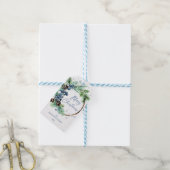 Weihnachtskiefer Blaue Winterbeeren Geschenkanhänger (Mit Garn)