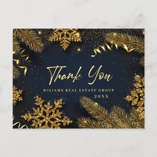 Weihnachtskiefer Firmen Danke Weihnachtskarte Postkarte (Vorderseite)